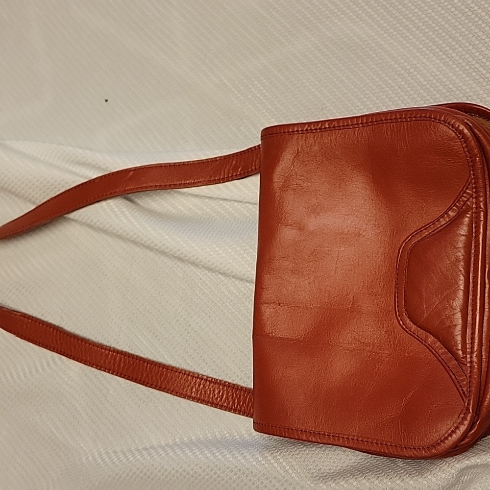 Tano Rich Brick Red Leather Shoulder Bag